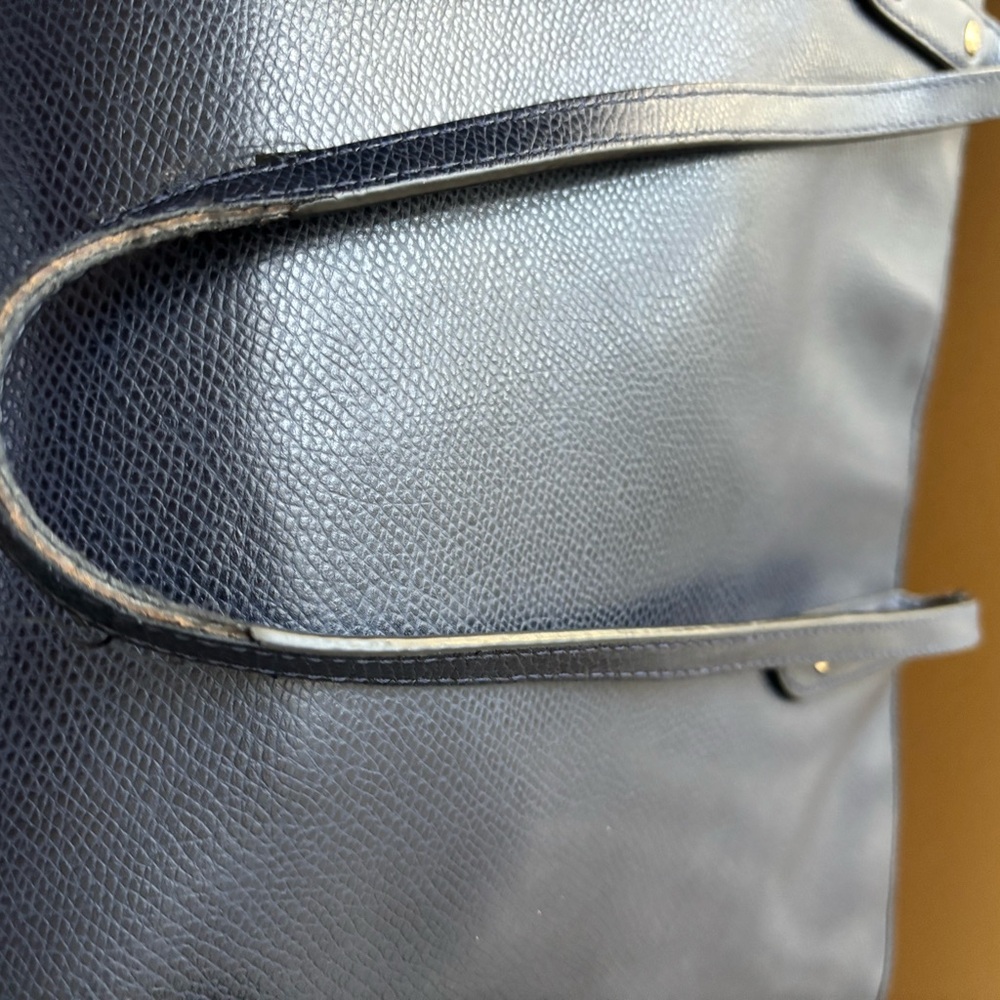 Coach Blue Pebbled Tote with Gold Hardware - Picture 6 of 11
